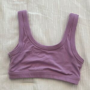 ALO Yoga Lavender Ribbed Sports Bra